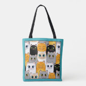 Glückliche Katzen Tragetasche Tasche (Rückseite)
