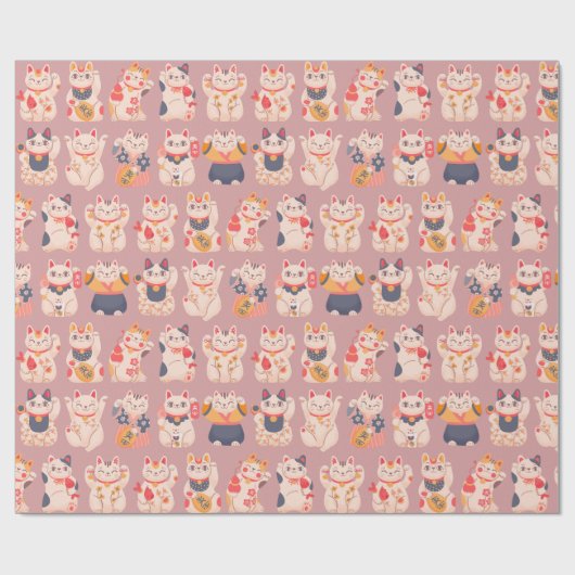 Glückliche Katzen Wrapping Paper Geschenkpapier (Flach)