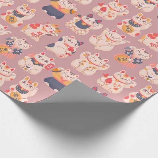 Glückliche Katzen Wrapping Paper Geschenkpapier (Ecke)