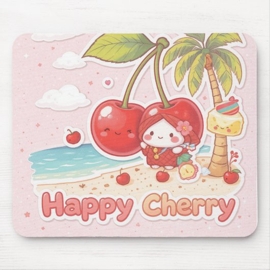 GLÜCKLICHE KAWAII HAWAI CHERRY MOUSEPAD (Vorne)