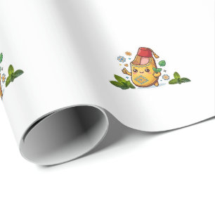 Glückliche Kawaii marokkanische Balgha - Tradition Geschenkpapier