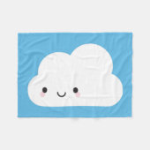 Glückliche Kawaii Wolke Fleecedecke (Vorderseite (Horizontal))