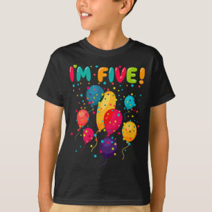 Glückliche Kinder 5 fünfter Geburtstag Party Luftb T-Shirt