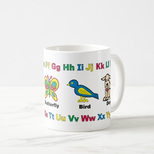 Glückliche Kinder Alphabet und Tier-Schale Kaffeetasse (VorderseiteRechts)