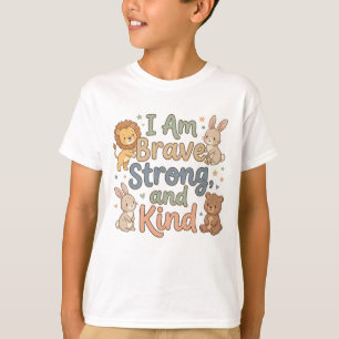Glückliche Kinder Bestätigung Tapfer Stark Freundl T-Shirt