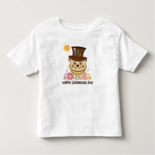 GLÜCKLICHE KINDER GROUNDHOG DAYS AM 2. FEBRUAR KLEINKIND T-SHIRT