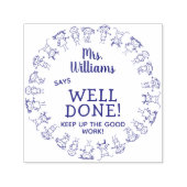 Glückliche Kinder Lehrer sagt gut gemacht Personal Permastempel (Design)