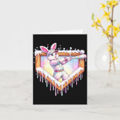Glückliche Kinder Ostern Hase spielt Baseball Jung Karte (Gelbe Blume)