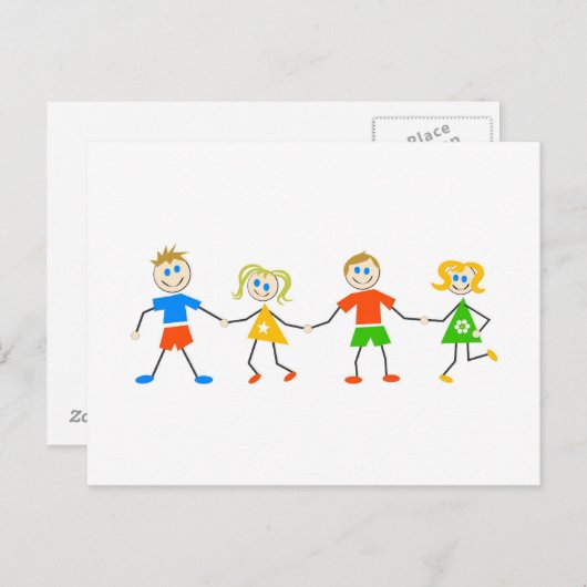 Glückliche Kinder Postkarte (Vorne/Hinten)