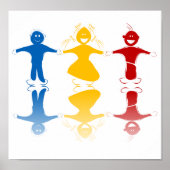 Glückliche Kinder Silhouetten Poster (Vorne)