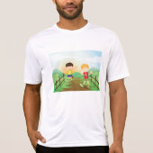 Glückliche Kinder spielen draußen T-Shirt (Vorderseite)