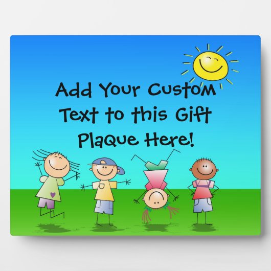 Glückliche Kinder spielen in der Sonne, Kinder dra Fotoplatte (Vorderseite)