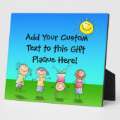 Glückliche Kinder spielen in der Sonne, Kinder dra Fotoplatte (Seite)