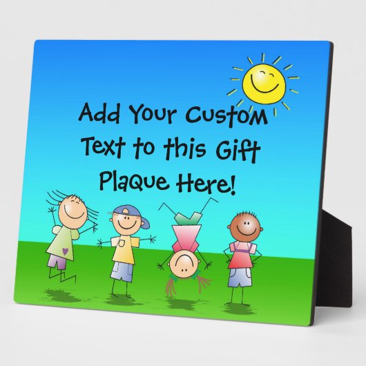 Glückliche Kinder spielen in der Sonne, Kinder dra Fotoplatte (Seite)