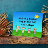 Glückliche Kinder spielen in der Sonne, Kinder dra Fotoplatte (Seite)