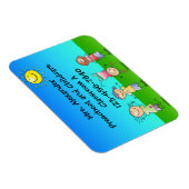 Glückliche Kinder spielen in der Sonne, Kinder dra Magnet (Rechte Seite)