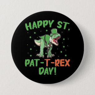 Glückliche Kinder St Pat Trex Tag Dino St Patricks Button