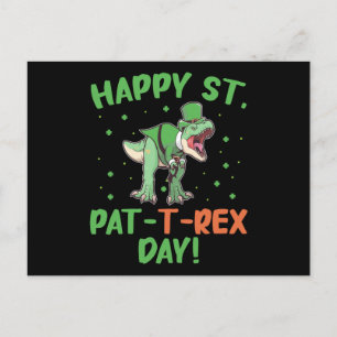 Glückliche Kinder St Pat Trex Tag Dino St Patricks Postkarte