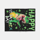Glückliche Kinder St. Patrick's Day T-Rex Dinosaur Fleecedecke (Vorderseite (Horizontal))