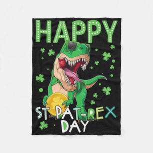 Glückliche Kinder St. Patrick's Day T-Rex Dinosaur Fleecedecke