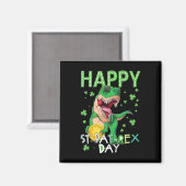 Glückliche Kinder St. Patrick's Day T-Rex Dinosaur Magnet (Vorderseite/Rückseite)