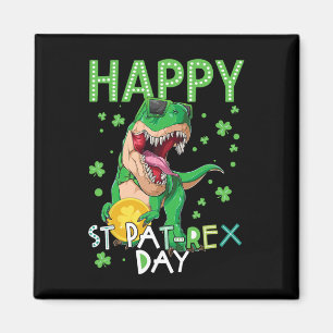 Glückliche Kinder St. Patrick's Day T-Rex Dinosaur Magnet