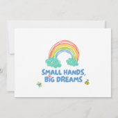Glückliche Kinder Tag Kleine Hände, große Träume Dankeskarte (Rückseite)
