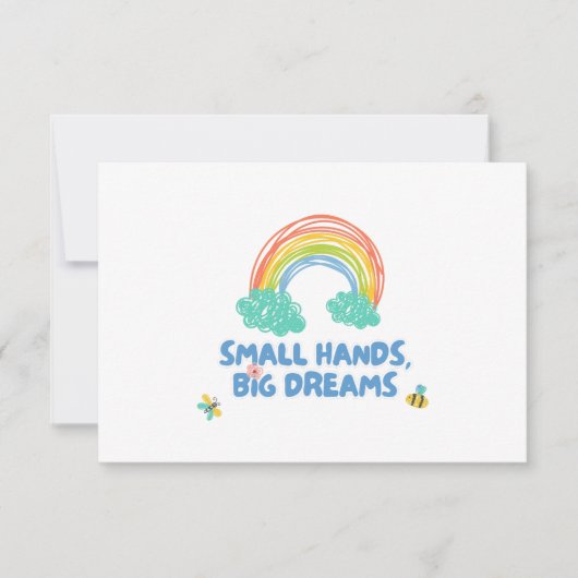 Glückliche Kinder Tag Kleine Hände, große Träume Dankeskarte (Vorderseite)