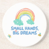 Glückliche Kinder Tag Kleine Hände, große Träume Getränkeuntersetzer (Vorne)