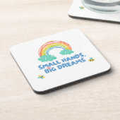 Glückliche Kinder Tag Kleine Hände, große Träume Getränkeuntersetzer (Linke Seite)