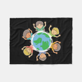 Glückliche Kinder - Umweltschutz Earth Da Fleecedecke (Vorderseite (Horizontal))