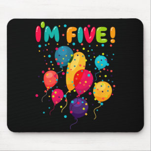 Glückliche Kinder zum 5. Geburtstag Luftballons Mousepad
