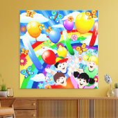 Glückliche Kinder zum Geburtstag Leinwanddruck (Insitu (Wohnzimmer))