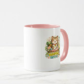 Glückliche Kitty Süße Blumenkaffeetasse Tasse (VorderseiteRechts)
