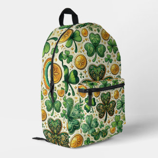 Glückliche Klee und Goldmünzen Bedruckter Rucksack