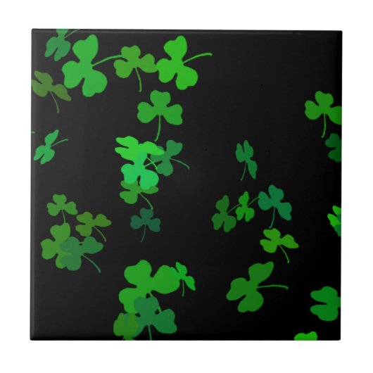 Glückliche Kleeblätter Fliese (Vorderseite)