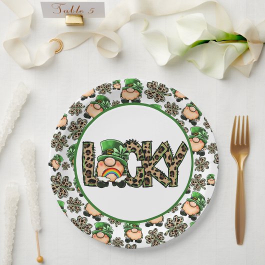 Glückliche Kleeblätter Pappteller (Hochzeit)
