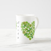 Glückliche Kleeblätter Porzellantasse (Vorderseite Rechts)