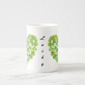 Glückliche Kleeblätter Porzellantasse (Vorderseite)