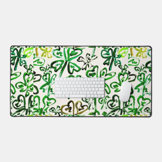 Glückliche Kleeblätter Schreibtischunterlage (Tastatur & Maus)