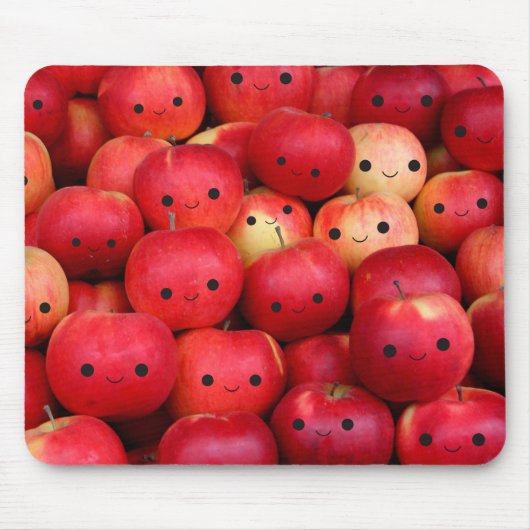 Glückliche kleine Äpfel Mousepad (Vorne)