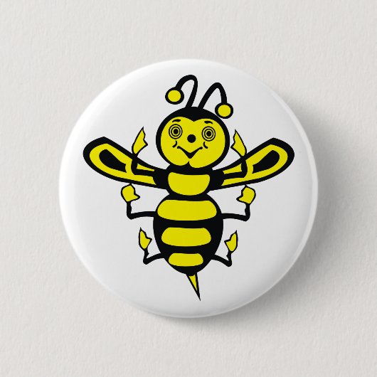 Glückliche kleine Biene Button (Vorderseite)