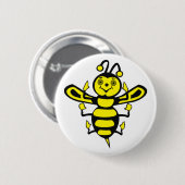Glückliche kleine Biene Button (Vorne & Hinten)