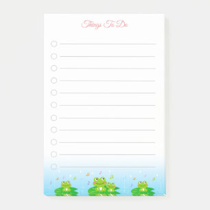 Glückliche kleine Frösche Dinge zu tun Post-it Klebezettel