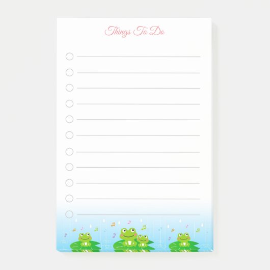 Glückliche kleine Frösche Dinge zu tun Post-it Klebezettel (Vorderseite)