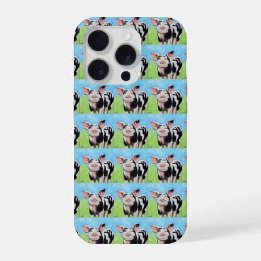 Glückliche kleine Schweinmalerei iPhone Hülle (Rückseite)
