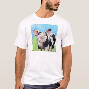 Glückliche kleine Schweinmalerei T-Shirt