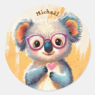 Glückliche Koala-Sticker Valentinstag Kinder Schul Runder Aufkleber