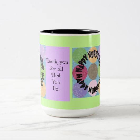 Glückliche Krankenschwester-Wochen-Tasse Zweifarbige Tasse (Mittel)