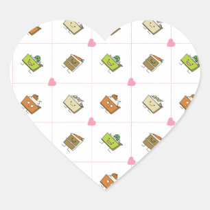 Glückliche Kuchen und Torten Herz-Aufkleber